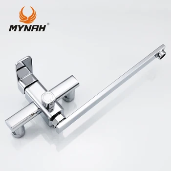 MYNAH Enkelt Håndtag håndsprøjte Badekar Armatur med håndbruser vægmonteret Chrome Badeværelse med Varmt og Koldt blandingsbatteri 2204