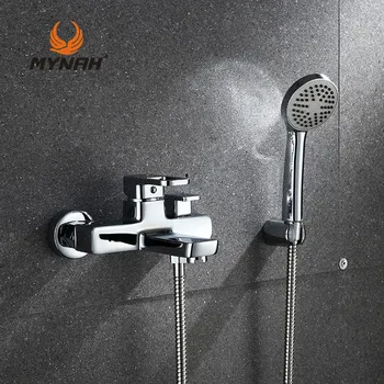 MYNAH Rusland gratis fragt Badeværelse Brusebad Vandhaner, Badekar Faucet Mixer vægmonteret Waterfall Badekar Faucet Vand Ventil M3049