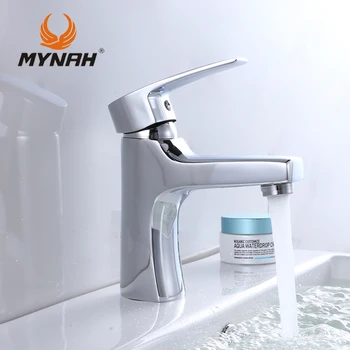 MYNAH Rusland gratis fragt Stykke Håndvask Armatur Krom Armatur Keramiske Dæk Monteret Enkelt Indehaver Enkelt Hul Håndvask blandingsbatteri