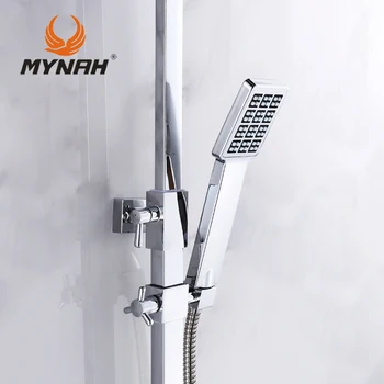 MYNAH vægbeslag Regn brusehoved +håndbruser Luksus Brusebad Hane Mixer Hånd badeværelse brusebad sæt tryk på 3304