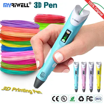 Myriwell 3d-pen 3d-penne,LED display,ABS/PLA Filament,3 d pen 3d model Smart 3d-print pen Bedste Gave til Kidspen