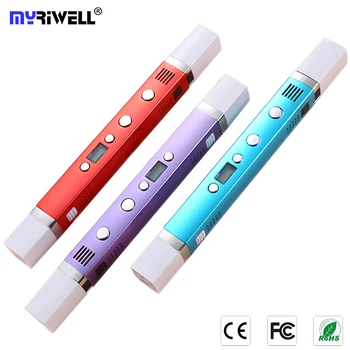 Myriwell 3d-pen 3d-penne,LED display,USB-Opladning,3 d pen 3d model Smart 3d-print pen,Støtte mobile strømforsyning,Barn gave