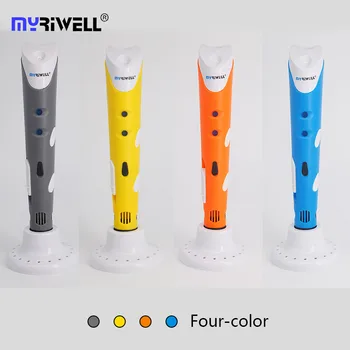 Myriwell 3D-Pen pla 1.75 mm abs filament 3d printet pen 3 d pen diy børste Fødselsdagsgave med gratis Papir model 3d-håndtag