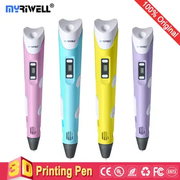 Myriwell 3d penne + 10 * 10 m ABS Filament,3 d pen 3d-model,Kreative 3d-print pen,Bedste Gave til Børn DIY-kreative pen-3d-pen