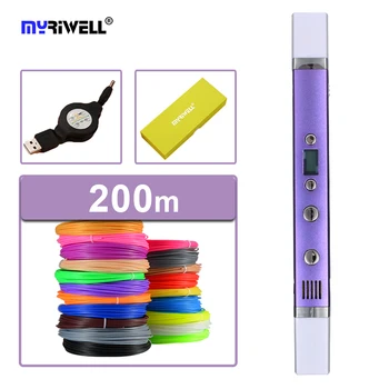 Myriwell 3d-printer pen 3d penne 3d-pen doodler Magic 3d printet pen 5V2A USB-Opladning 1.75 mm abs/pla Filament Silke, Den Bedste Gave