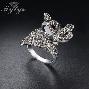 Mytys Mærke Oprindelige Design Fox Ring Fashion Animal Marcasite Ring Dame Smykker Tilbehør Gave R1858