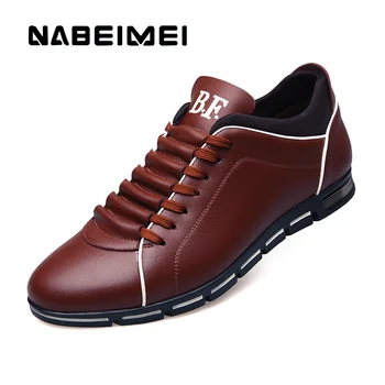Mænd casual sko mode 2018 mandlige læder sko Stor størrelse 39-48 lace-up solid Foråret/Efteråret sko mænd sneakers gummi