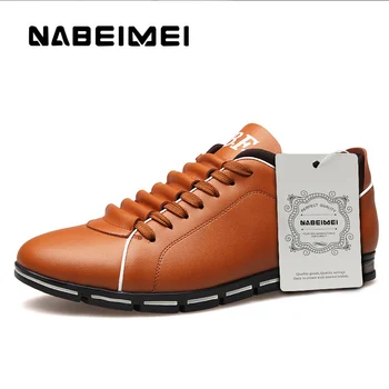 Mænd casual sko mode 2018 mandlige læder sko Stor størrelse 39-48 lace-up solid Foråret/Efteråret sko mænd sneakers gummi