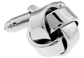 Mænd Gave Sølv Knot Cuff Links Engros&detail-Sølv Farve Kobber Materiale Mode Skinnende Knude Design