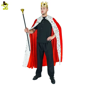 Mænd, Luksusværelse med Kingsize-Kostume Med kappe&krone For Voksne, Herre Rolle Spil Party Ydeevne Til Halloween Fest Cosplay King Kostumer
