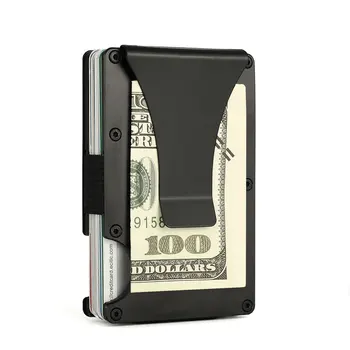 Mænd Minimalistisk Tegnebog Metal RFID-Blokering Klemme Kreditkort Tilfælde Penge Klip Holder ID Tegnebøger For at Rejse Porte Carte Kortindehaveren