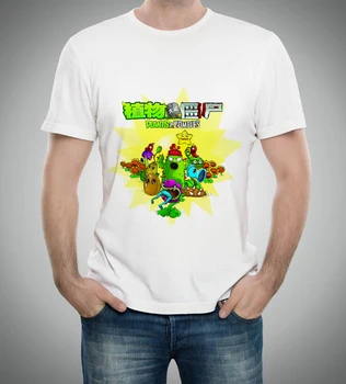 Mænd, Planter vs zoombies t-shirt planter vs zombies stor dreng tøj, Mærke tøj fashion t-shirt tilpasses 55-13#