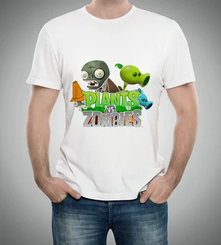 Mænd, Planter vs zoombies t-shirt planter vs zombies stor dreng tøj, Mærke tøj fashion t-shirt tilpasses 55-13#