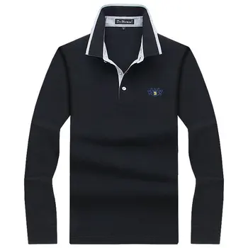 Mænd Polo Shirt Herre langærmet Solid Polo Shirts Camisa Polos Masculina 2017 Casual bomuld Plus størrelse S-10XL Tops Tees