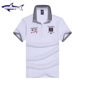 Mænd' polo shirt Tace & Shark mærke camisa polo top kvalitet åndbar bomuld farve broderi casual haj polo shirt mænd