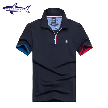Mænd' polo shirt Tace & Shark mærke camisa polo top kvalitet åndbar bomuld farve broderi casual haj polo shirt mænd