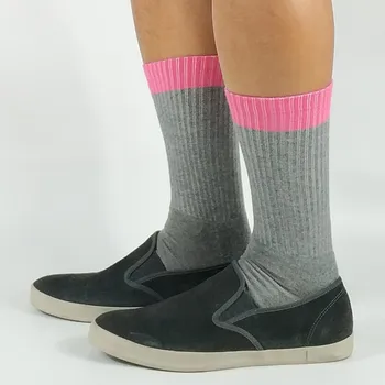 Mænd ' s Pink Welt Grå Skate Sokker USA Størrelsen 8-12 Euro Størrelse 41-45 (Tyk og Polstret)