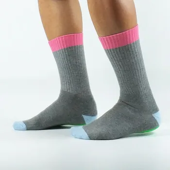 Mænd ' s Pink Welt Grå Skate Sokker USA Størrelsen 8-12 Euro Størrelse 41-45 (Tyk og Polstret)