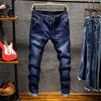 Mænd ' s Tynde Denim Jeans Blyant Bukser Fast Elastisk Lange Cowboybukser Nye Mode Mandlige Slim Jeans Army Grønne Jeans Størrelse 38