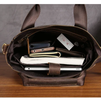 Mænd ' s Vintage Håndtaske Ægte Læder Crazy Horse Håndtasker Skulder Taske Crossbody Messenger iPad Taske til Mand 5803