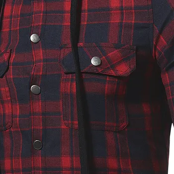 Mænd Shirts 2018 Nye Mode Brand langærmede Flannel Skjorte til Mænd Plaid Skjorter, Casual Camisa Masculina Slim Fit Hætte Shirt Rød