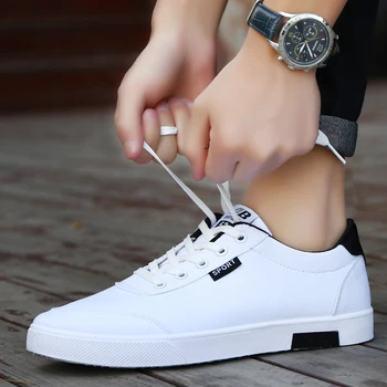 Mænd sko 2018 nye mode afslappet studerende white board sko mænd tendens åndbar lærred sko sneakers shoes hombre