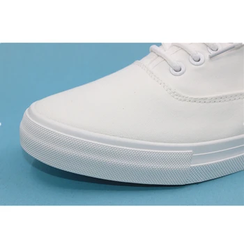Mænd sko fashion sort/hvid lace-up lærred sko åndbar mænd casual sko fladskærms kvalitet størrelsen 39-44 a573m