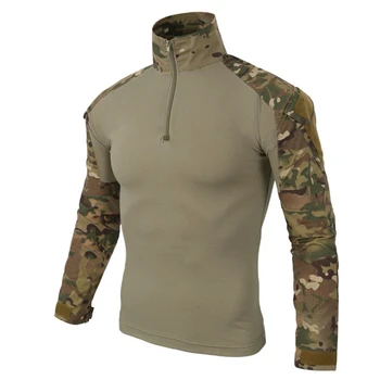 Mænd Taktisk Gear Militære Airsoft Special Ops Combat Shirt Camouflage Lette Vægt Hurtige Angreb Langærmet Shirt Med Frøen Shirt