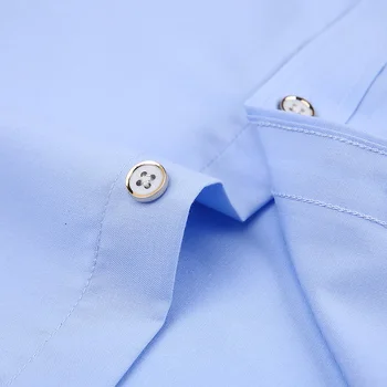 Mænds fransk Manchetknapper Solid Skjorter med Lomme Business-Regular-fit langærmet Twill/stribet t-Shirt (Manchetknapper i prisen)