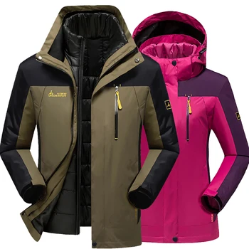 Mænds jakke tykke vindjakke overtøj til Vinter frakker til Mænd Vindtæt Hætte udendørs Camping & Hiking jakker, tre-stykker