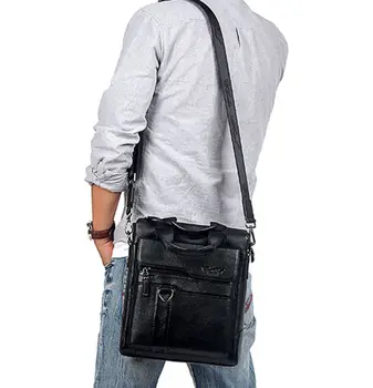 Mænds Ægte Læder Business Enkelt Shoulder Taske Mode Trend På Tværs Af Kroppen Messenger Tasker Mandlige Tote Taske Luksus Taske