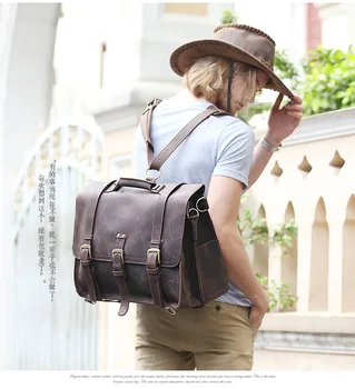 Mænds ægte læder håndtaske 2017 nye europæiske vintage man mærke rejse skulder tasker crossbody tasker mandlige rejsetaske tasker