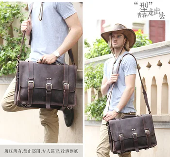 Mænds ægte læder håndtaske 2017 nye europæiske vintage man mærke rejse skulder tasker crossbody tasker mandlige rejsetaske tasker