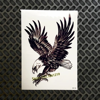 Mørke Eagle Krage Midlertidige Tattoo Klistermærker Kvinder, Mænd, Krop, Kunst Flash Tatoo Indsætte 21*15CM Falske Sort Vandtæt Tatoveringer Body ARt ARm