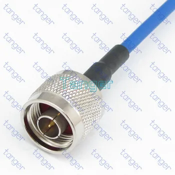 N-hanstik til RP-SMA male konnektor til højre vinkel med RG402 RG141 RG-402 Blå RF 20in 50cm Coax Jumper Semi-Flex Lavt Tab Kabel