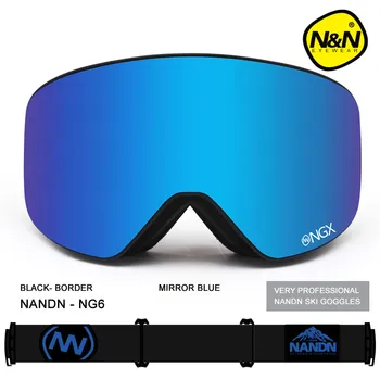NANDN 1*SÆT Professionelle Mænd Kvinder Ski Briller Dobbelt Lag Ski Goggles Store Sfæriske Antimist Vindtæt Skiløb Briller + Max