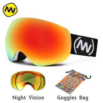 NANDN mærke ski goggles Dobbelt Linse Store sfæriske UV400 Anti-fog Voksen Snowboard Ski Briller Kvinder Mænd Sne Briller