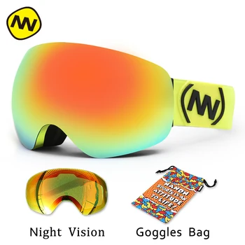 NANDN mærke ski goggles Dobbelt Linse Store sfæriske UV400 Anti-fog Voksen Snowboard Ski Briller Kvinder Mænd Sne Briller