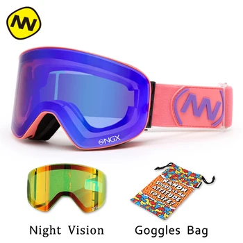 NANDN Ski goggles Skiløb Brillerne Dobbelt Linse UV400 Anti-fog Voksen Snowboard Ski Briller Kvinder Mænd Sne Briller