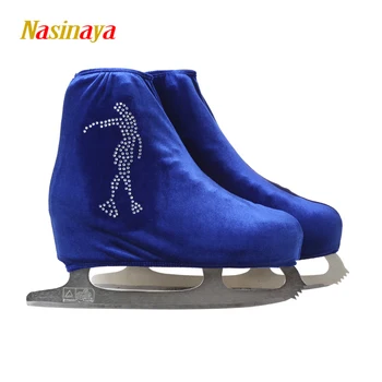 Nasinaya Figure Skating Sko Cover Velvet for Børn, Voksne Beskyttende Rulleskøjte Skøjteløb Tilbehør skinnende Rhinestones 9