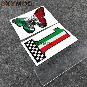 Nationale Flag Italien Nummer 1 Champion Butterfly Bil Klistermærker Motorcykel Vinyl Decals 3M Car Styling