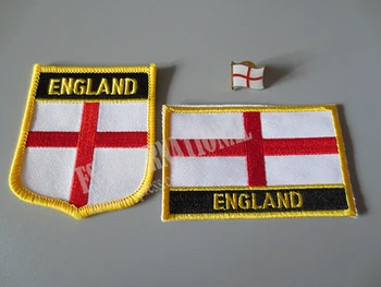 Nationale Flag Patches og Broderi Metal Flag pins ENGLAND