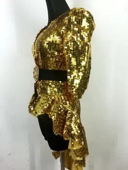 Natklub bar kvindelige DS sexet kostume nye guld sølv pailletter hale nederdel sangerinde jazz DJ vis resultater fase bære høj kvalitet