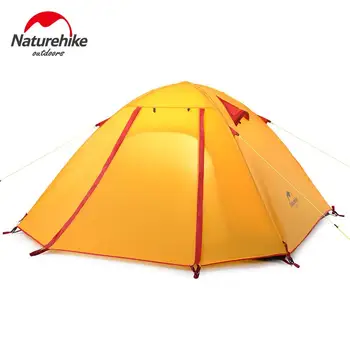 Naturehike Telte, Camping 2-4 personers telt aluminium stang NH dobbelt lag Udendørs Vandreture Fiskeri turist-telt vandtæt