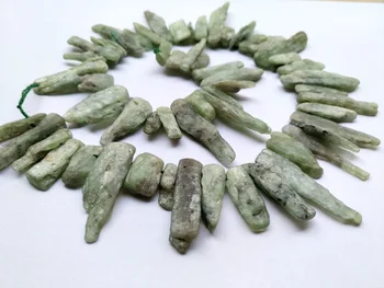 Naturlig Grøn Kunzite perle sten Chips perler 10-45 mm perle sten Kyanite lange Chip Nugget halskæde diy Perler 1string 16