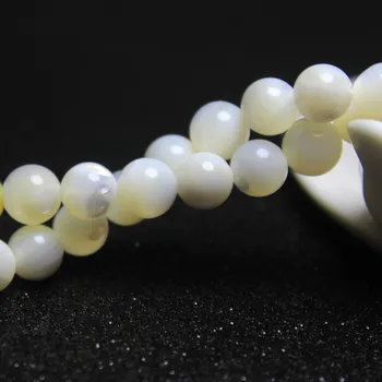 Naturlig Hvid Shell Pearl Glitter Runde Perler Til Smykker at Gøre DIY Armbånd Halskæde 4/6/8/ mm Strand 15.5 