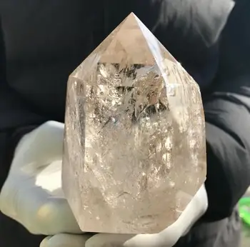 Naturlig klar quartz krystal obelisk wand til at helbrede