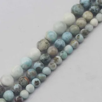 Naturlige larimar/Kobber Pectolite PERLE sten perler naturlige sten perler DIY-løse perler til smykkefremstilling strand 15