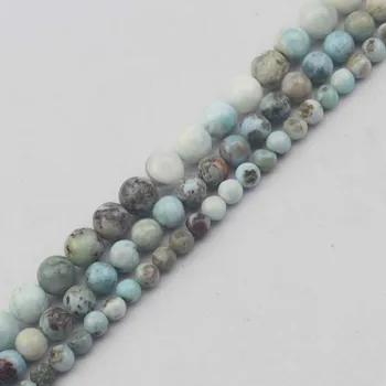 Naturlige larimar/Kobber Pectolite PERLE sten perler naturlige sten perler DIY-løse perler til smykkefremstilling strand 15