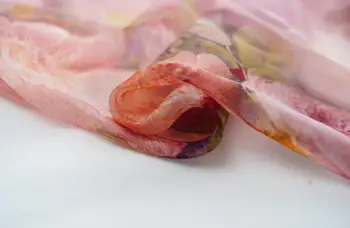 Naturlige miljøbeskyttelse materiale HD digital spray silke stof forarbejdning firkantet tørklæde stof klud Pæon, Rose